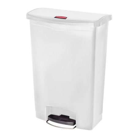 Rubbermaid Commercial Rubbermaid Slim Jim Plastic Step On Container, Front Step - 24 Gallon, White - 1883561 1883561